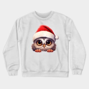 Christmas Peeking Baby Owl Crewneck Sweatshirt